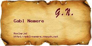 Gabl Nemere névjegykártya